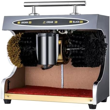 Automatic Shoe Polish Machine with Double Brushes - Low Noise Sole Cleaner for Effortless Dusting and Polishing - Perfect for Home and Professional Use