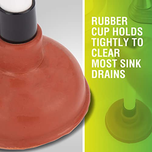 Image of LDR 512 3110A Sink Drain Bathrooms, Kitchens, Baths, Showers Compact and Powerful Easy to Store and Hide, Mini Plunger