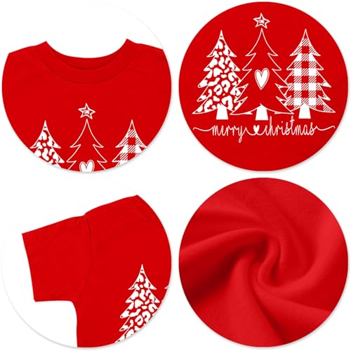 Image of Christmas Tree Shirt for Toddler Boys Girls Merry Christmas T-Shirts Short Sleeve Holiday Tee Xmas Gift Tops