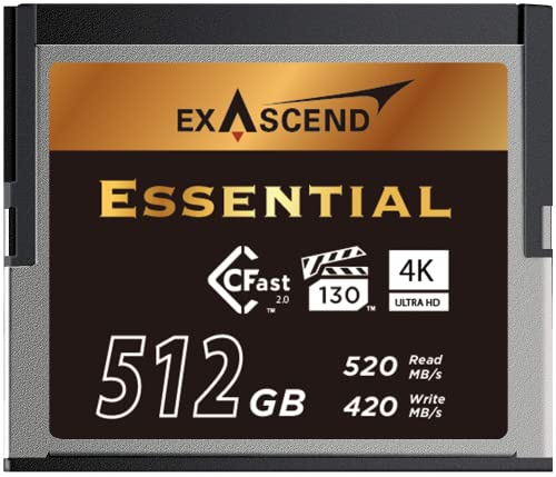 Exascend Essential CFast 2.0 �J�[�h 512GB / �ǂݎ��:550MB/s ��������:530MB/s