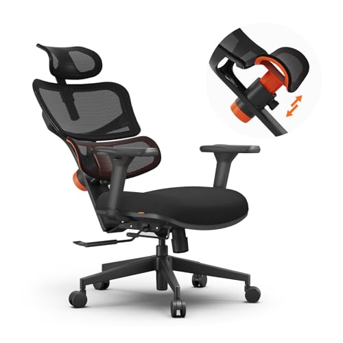 Image of Newtral Ergonomic Office Chair - Home Office Desk Chair, Big and Tall Office Chair, Auto-Following Lumbar Support for Back Pain, Adjustable Seat Depth and Height (No Foot Rest + No Laptop Tray, Black)