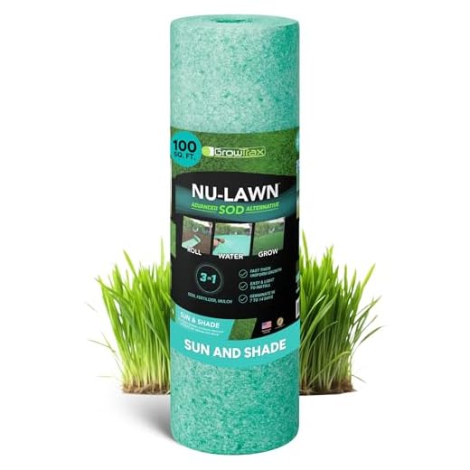 Grotrax Biodegradable Grass Seed Mat - 100 sqft Year Round Green - Grass Seed and Fertilizer for Lawns, Dog Patches & Shade - Just Roll, Water & Grow - No Fake or Artificial Grass