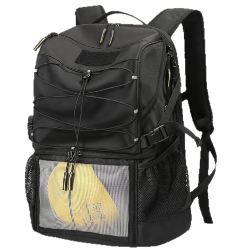 Rhemex Mochila Hombre 40L Impermeable, Mochila Deportiva y de Senderismo con Compartimento para Portátil 15', Zapatos y Ropa Mojada para Gimnasio, Viaje, Trabajo/Universidad - Negro