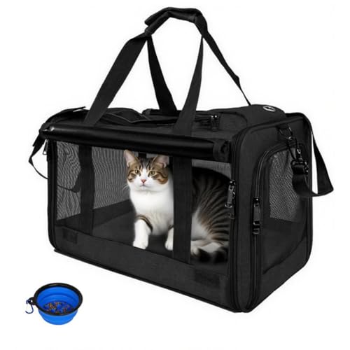 SHJOEE Transportin Perros y Gatos Plegable Bolsa de Transporte Transpirable para Mascotas Pet Carrier Portador de Mascotas Suave Bolso de Hombro Acolchado Suave Viaje Paseos Avion Tren o Auto