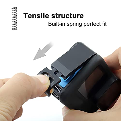 Image of GEPULY Aluminum Side Door for GoPro Hero 13 /12 /11 /10 /9 Black, Mission 1 /Mission 1 Pro, Removable USB Pass Through Door Battery Cover Type-C Charging Port Clip Repair Parts Accessories Accessory Kit