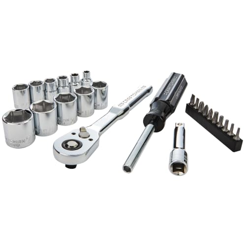 CRAFTSMAN Mechanics Tool Set 24 Piece 3/8 Inch Drive SAE 90-Tooth (CMMT12112)