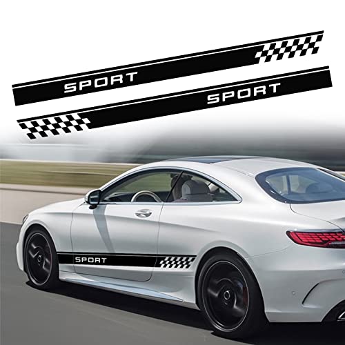 Image of QianBao Auto Racing Body Door Side Stripe Graphic Vinyl Sticker Style 9 Black