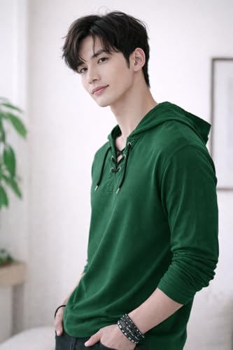 Image of Men's Cotton Blend Regular Fit Hooded Neck T-Shirt