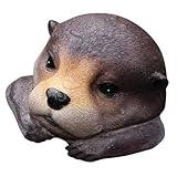 NIYANGLE Schwimmende Otterfigur aus Kunstharz Gartendeko für Teich Balkon und Hof Glatte Oberfläche Langlebige Outdoor Statue