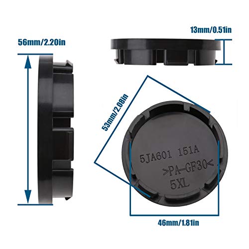4Pcs Car Auto Wheel Center Caps Front & Rear Hub Covers Black Abs For Vehicle Replacement Accessories 56Mm Outer Diameter #TOP3
