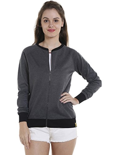 Image of PINACOLADA Women's Colorblock Sweatshirt with Ribbed Hem for Casual Wear | Low-High Neck | Long Sleeve | Button Closure | Cotton Sweatshirt Crafted with Comfort Fit for Everyday Wear