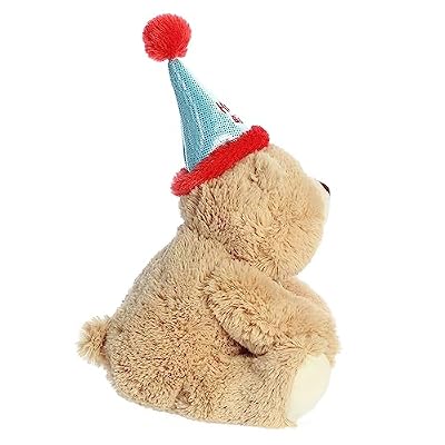 Aurora Snuggly Happy Birthday Bear Stuffed Animal - Comforting Companions for Imaginative Play - Perfect for Kids, Adults, Birthdays, and Anniversaries - Brown 13.5 Inches