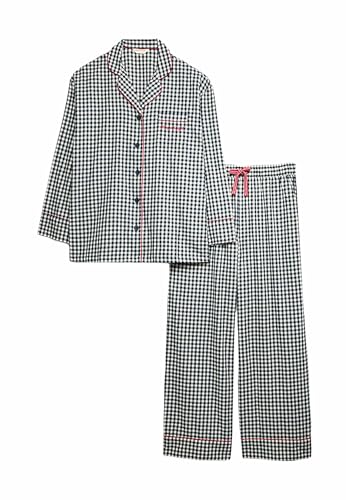 Pyjama Noël femme carreaux coton brossé avec poches coupe standard confortable