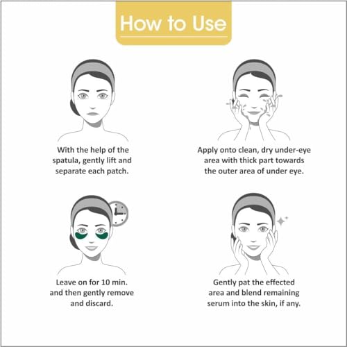 Image of Hydra Under Eye Serum Patches For Dark Circles Fine Lines & Wrinkles|Pack Of 60 Patches 30 Pairs (GOLD)