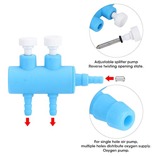 2PCS 2-Way Aquarium Air Splitter and Air Control Valve, Plastic Oxygen Distributor for Fish Tank Air Pump Accessories - Image 4