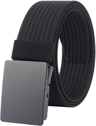 LionVII Gürtel für Herren mit Metallschnalle, Arbeitsgürtel Verstellbarer Tactical Military Stoffgürtel 130cm (Schwarz) Cover