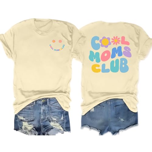Cool Moms Club Oversized T-Shirt - Comfortable Cotton Blend Mama Tee For Casual Wear