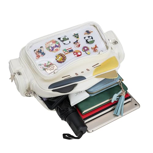 Kawaii Ita Bag Crossbody Bag Cute White Cat Backpack Girls Shoulder Bags Pin Display with Insert
