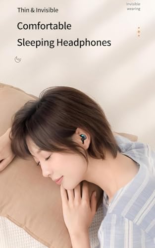 Image of S55 Bluetooth Open Ear Wireless Sleeping Earbuds, BT5.4 Headphones, Button Control & Type-C Fast Charging, ENC Call Noise Reduction, Ideal for Sleeping, Meditation and Entertainment. (Beige) (Black)