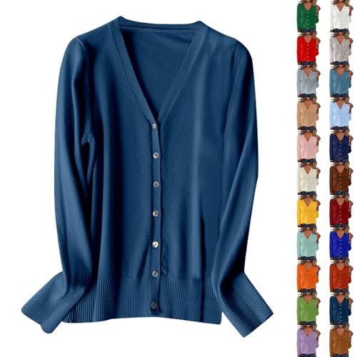Button Down Cardigan Sweaters for Women Casual Lightweight Soft Knit V Neck Cardigans Sweater Fall Winter Clothes