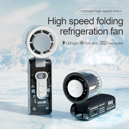 Ventilador portátil de mano con refrigeración semiconductora turbo y batería recargable de color 4