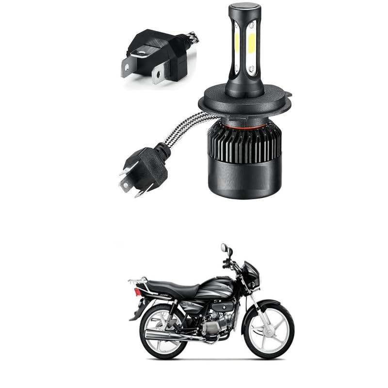 LOVMOTO Universal High Brightness 3 Side H4 LED Headlights Hi/Low Beam Bulbs 40W White Conversion Kit for Motorcycle, Bike, Scooty (Pack 1) Comfortable With Spl-end-or pl-us-image-9