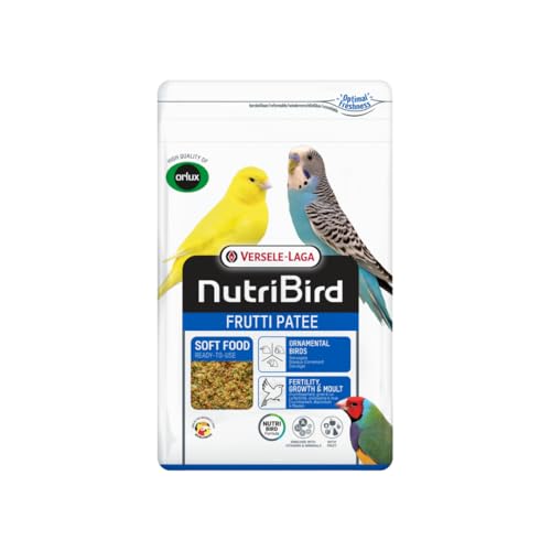 Versele-Laga NutriBird Frutti Patee Kraftfutter | 1 kg | Gebrauchsfertiges Alleinfutter für alle Ziervogelarten | Mit Vitaminen und Mineralstoffen| Mit Lysin und Methionin