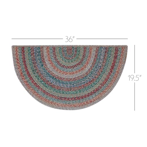 Tapete semicírculo de yute multicolor 19.5x36 miniatura 2
