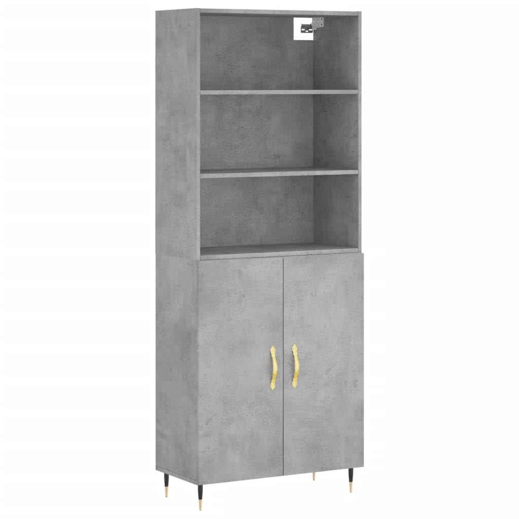 Armario de almacenamiento grande para solucionar el desorden, highboard gris hormigón de madera