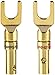 Poppstar 4x Cable Lugs, Fork Plug for electrical connection with speaker cables, up to 4mm², 24k gold-plated