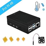 Los ventiladores y 4 disipadores térmicos aseguran un enfriamiento eficiente de su Raspberry Pi.