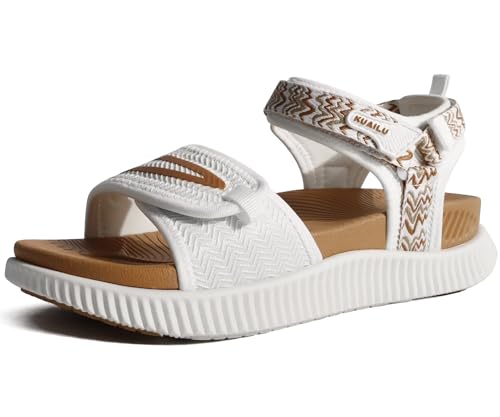 Image of KuaiLu Womens Orthopedic Recovery Walking Arch Support Sandals Cushion Foam | Ladies Sport Thick Athletic Outdoor Hiking Water Sandles Adjustable Strap Sandals with Comfortable Plantar Fasciitis