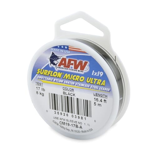 Fil de pêche Surflon Micro Ultra 1x19 en acier inoxydable enduit nylon pour bas de ligne