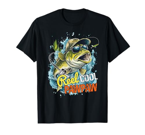 Carrete de pesca vintage para hombre, divertido día del padre Camiseta