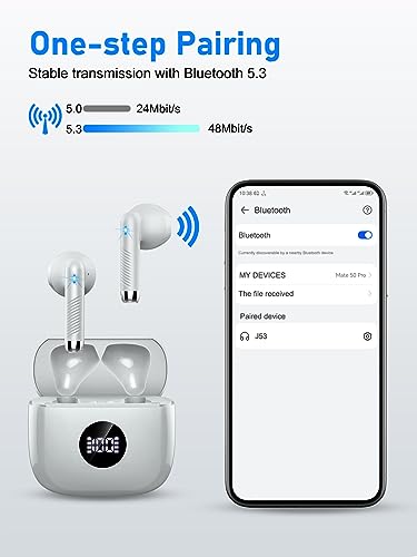Auriculares-Inalambricos-Auriculares-Bluetooth-53-HiFi-Estereo-con-HD-Mic-Cascos-Inalambricos-Bluetooth-IP7-Impermeable-Pantalla-LED-In-Ear-Auriculares-Reproduccion-de-40H-Control-Tactil-Gris