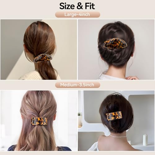 Pinzas para cabello ovaladas vintage French, paquetex2 miniatura 2