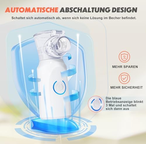 AU YAT Inhalationsgerät Maschine für Erwachsene, Wiederaufladbare Tragbare Inhaliergeräte für Erwachsene und Kinder, Leise Inhalator für Kinder