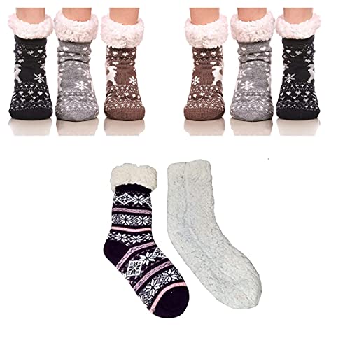 KIT COM 3 PAR DE MEIAS FEMININA - Meia De Lã Forrada, Inverno, Pe...