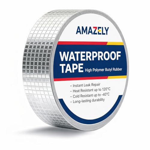 Image of Waterproof Aluminium Tape for Roof Leakage | Heavy Duty Butyl Tape for Roof Leak Water Tank Window & Pipe Repair | Weatherproof Seal Tape | 5CM x 5M