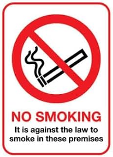No Smoking sign Conforming to English & Northern Ireland legislation Metal Sign 12 x 8 Inch – Suitable for Home, Office, or Work Areas