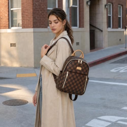 Image of Backpacks for Women Fashion PU Leather Bag Multipurpose Design Convertible Satchel Bag Travel Backpack Handbag and Purse 2Pcs