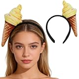 FOMIYES Eistüte-Stirnband Unisex-Erwachsene Essen Eistüte Mini-Hut Auf Stirnband Essen Verkleiden Sich Eiscreme-Kopfbedeckung Für Kostüm-Party-Zubehör Essen-Party-Dekoration