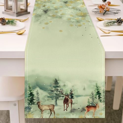 Apatsp Chemin Table Noël Hiver Rennes 13" x 72"