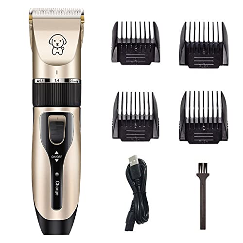 HATALKIN Dog Clippers, Professional Low Noise Rechargeable Pet Hair Grooming Clippers Kit Cordless Electric Clipper Shaver for Small Large Dogs Cats Animals (Silver-NO Scissor)