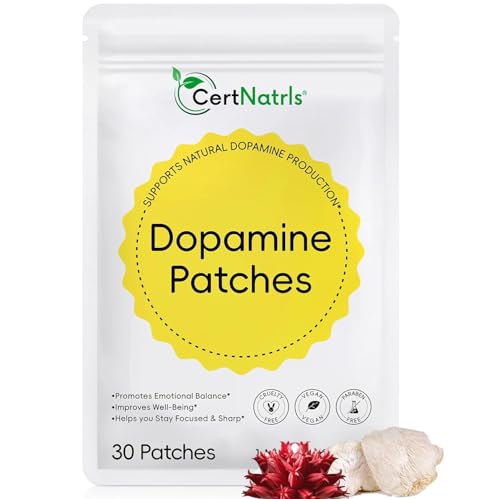 Dopamine Patches for Positive Mood Boost Focus & Well Being | Dopamine Patch for Women Natural Botanical Formula Rhodiola Kudzu Root Lions Mane Mushroom 30 Patches | Packaging May Vary