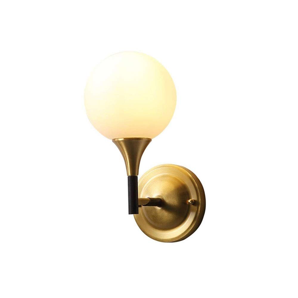 HPTHLY Wall Mounted Light Wall Lamp Glass Wall Lights,Copper Wall Lamp European Retro Brass Bedroom Bedsides Sconce E14 Living Room,Hotel,Cafes,Restaurants,