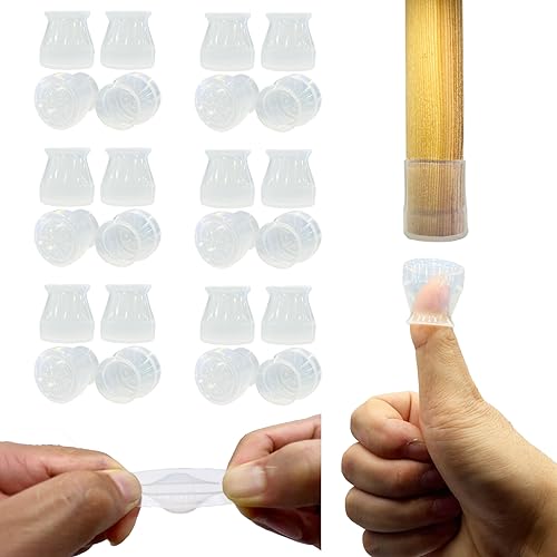 Silicone Chair Leg Floor Protectors Small Fit 15/16"~1-7/32" Furniture Table Feet Cover Anti-Slip Bottom Chair Leg Caps for Hardwood Floors Prevent Scratches No Noise,24Pack