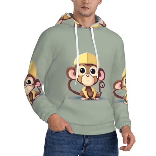 Sweat à capuche homme imprimé singe idéal pour gym et voyage
