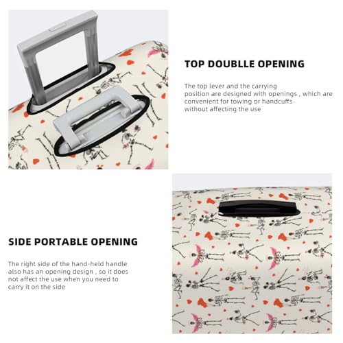 Travel Luggage Covers - halloween love skull Elasticity Suitcase Covers Protector for Luggage 18-32 Inch4
