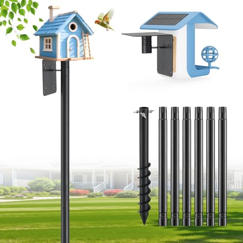 cogardenshower Heavy Duty Bird Feeder Pole - 88' Adjustable Bird House Stand Outdoor, Anti-Tip Auger & Stable Mount for Smart Camera Birdfeeder,Bluebird House, Bird Buddy, Birdfy